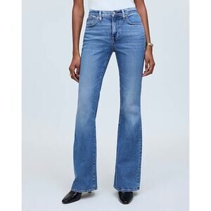 Madewell Flea Market Flare Jeans Amaretto Wash Blue Mid Rise 70s Boho US 26 NWT